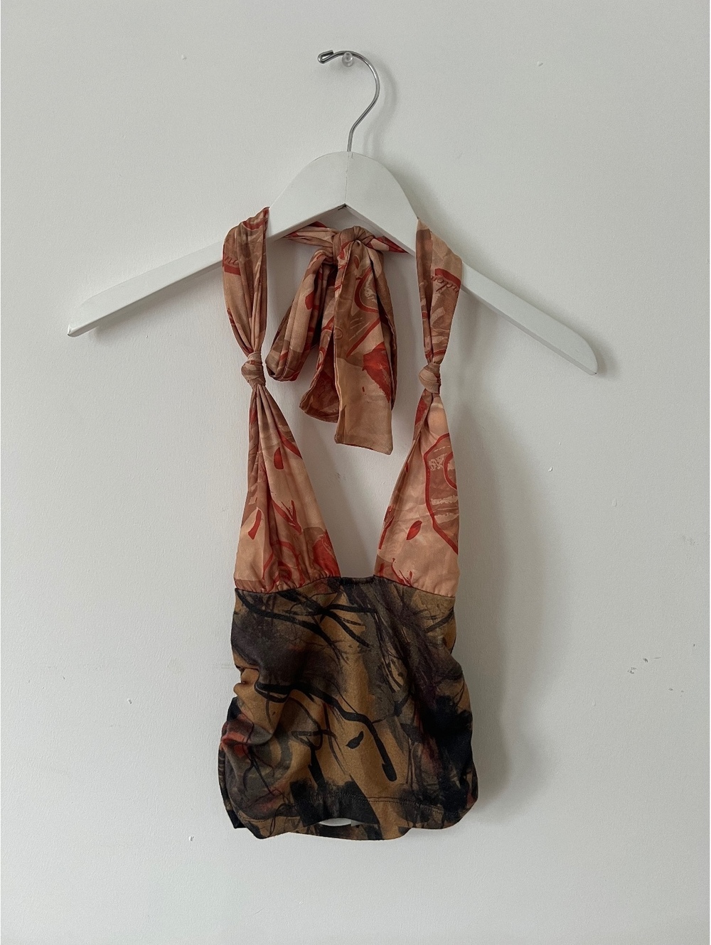 Jaded London Printed Halter Tie Top
